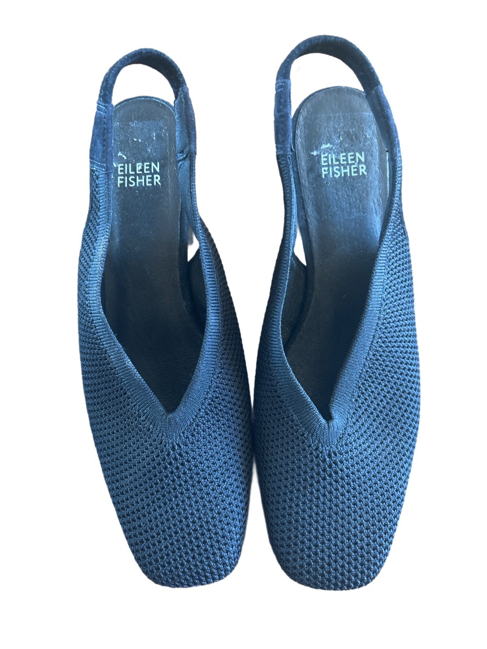 Eileen Fisher Black Knit Slingback Mules